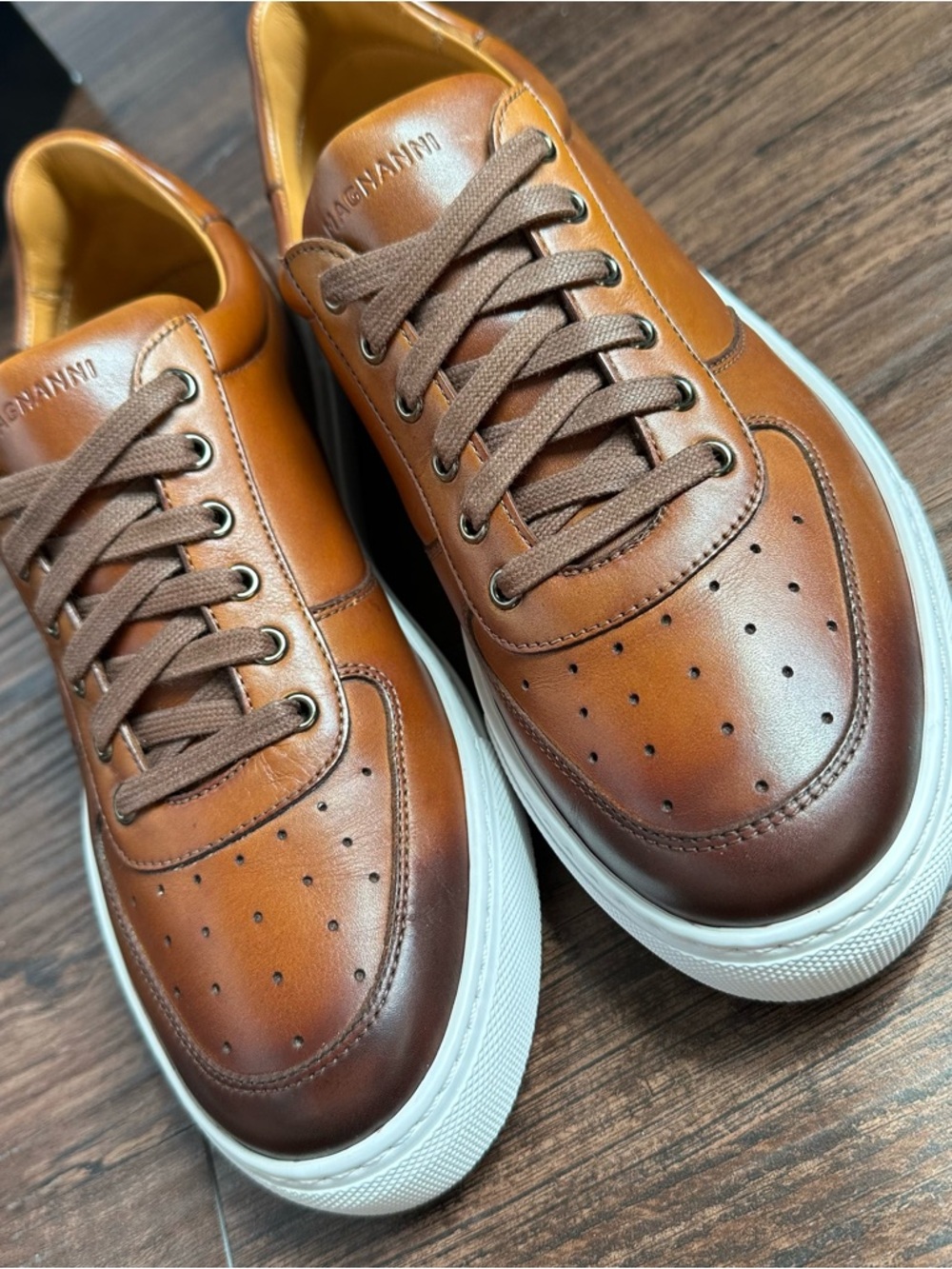 Magnanni Brown Leather Men’s Sneakers